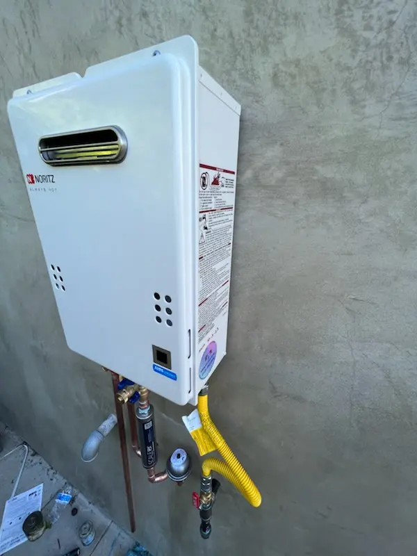 Tankless water heater installation for The Shores homes